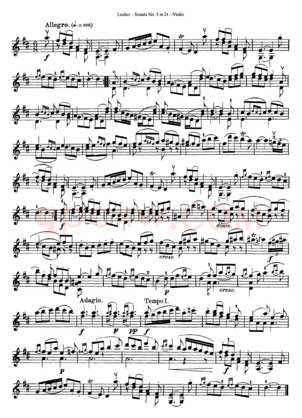 Violin Sonata No.3 In D Major