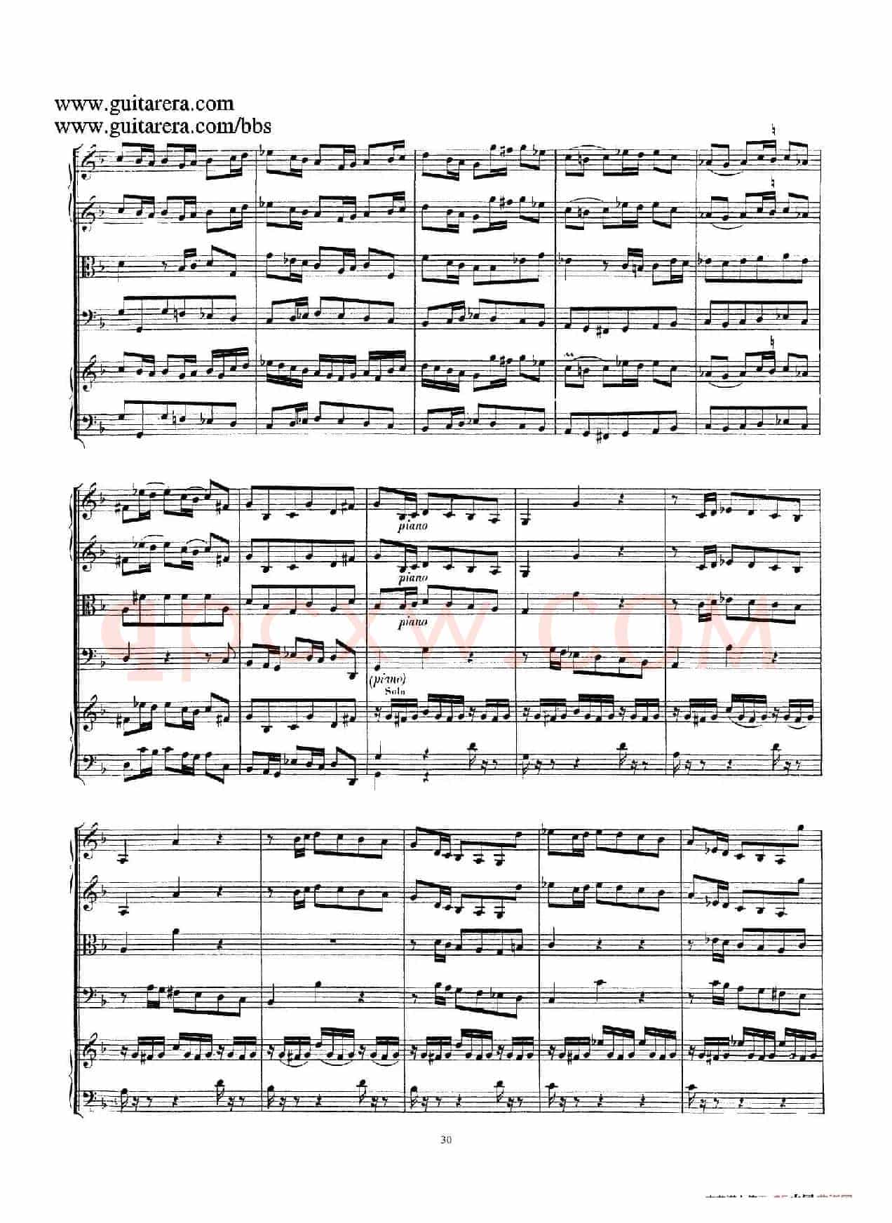 d小调第一号古钢琴协奏曲 BWV 1052(总谱)