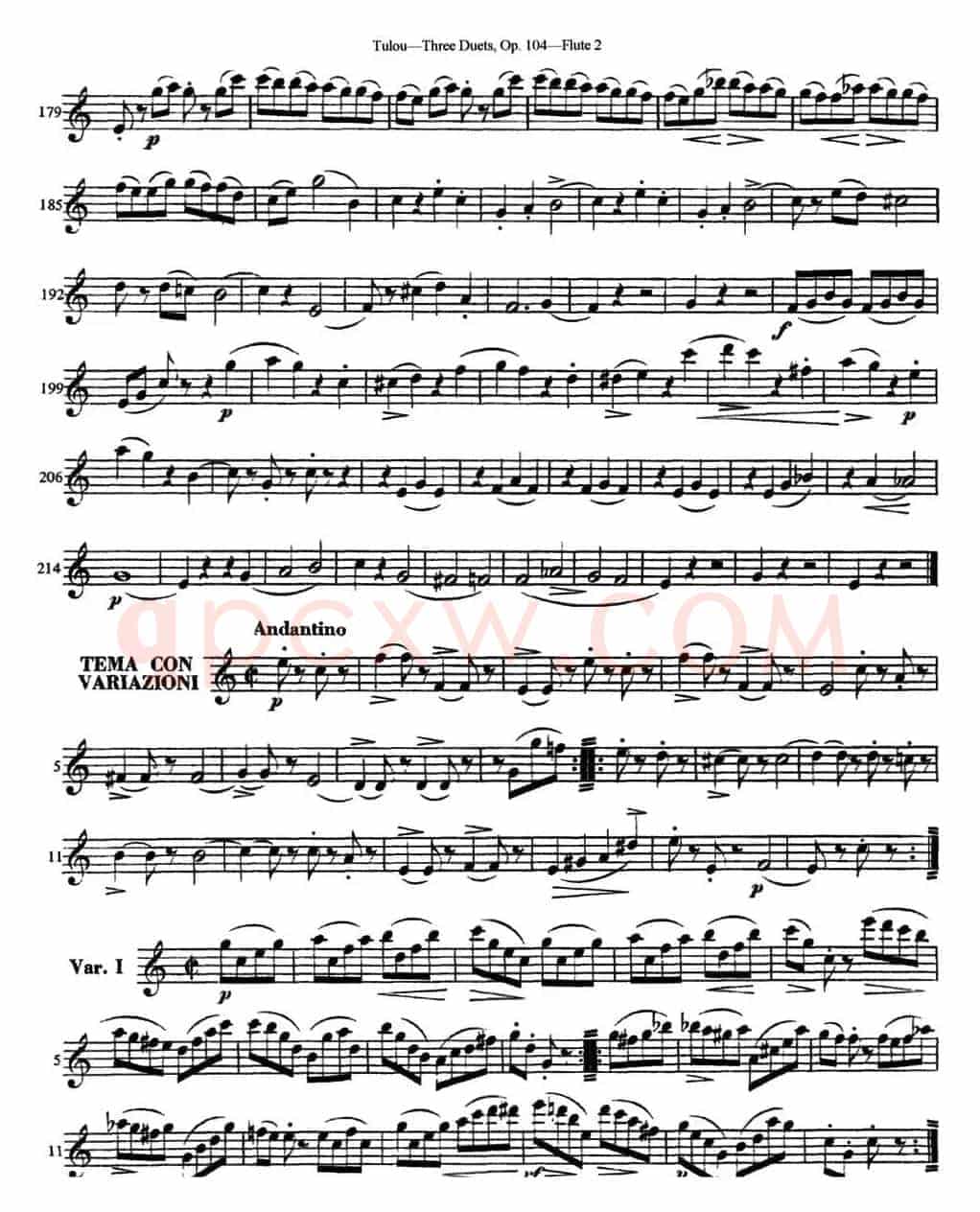 图露三首长笛简易重奏曲Op.104（Flute 2）（NO.1）