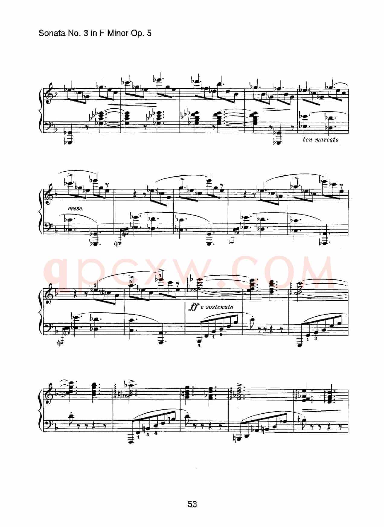Piano Sonata No.3 in f Minor Op.5(f小调第三钢琴奏鸣曲)
