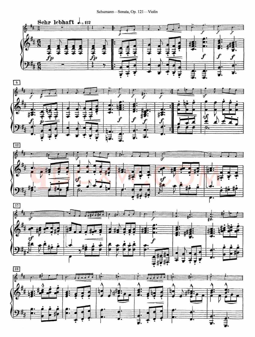 Violin Sonata Op.121（小提琴+钢琴伴奏）