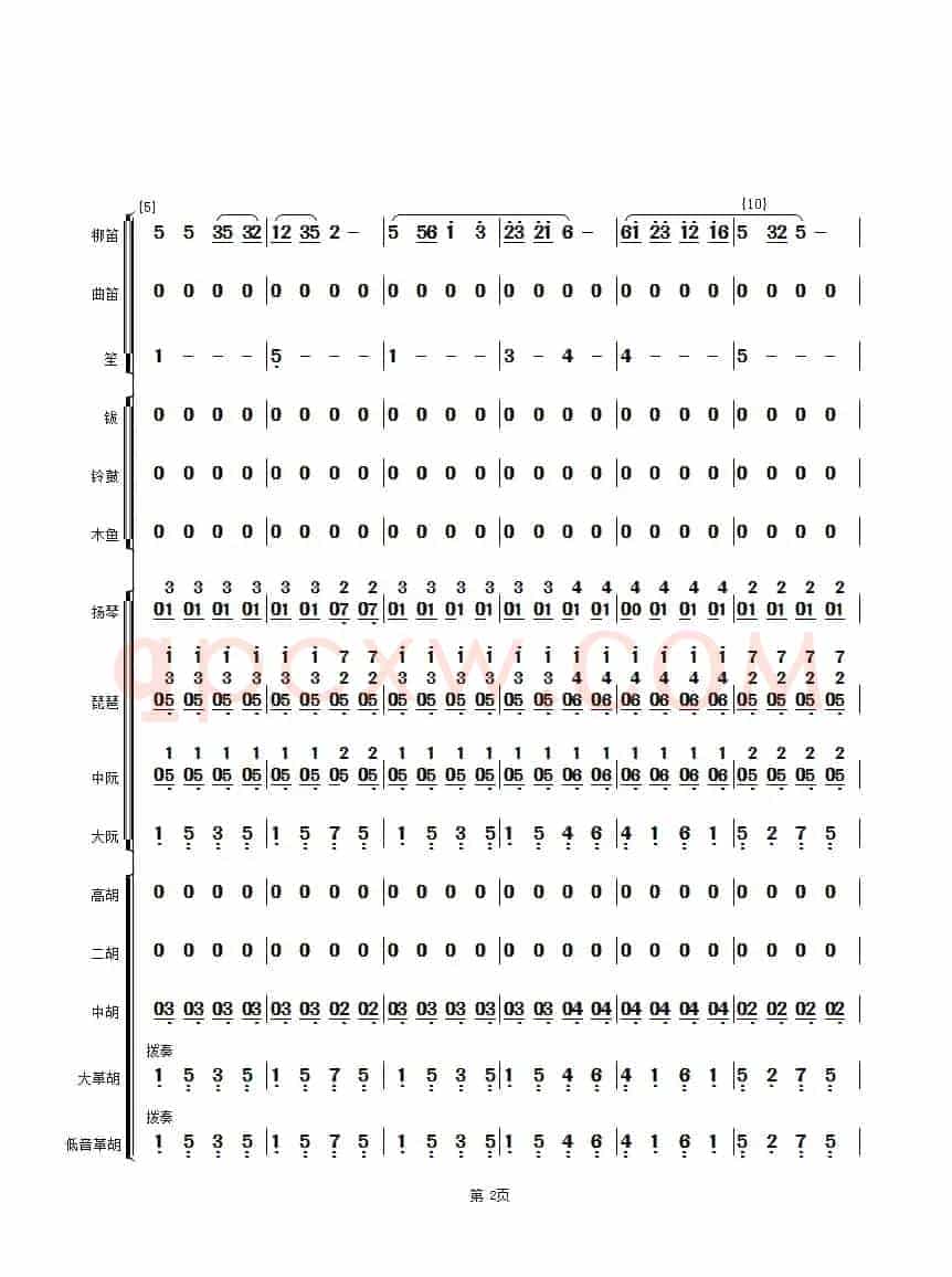 花好月圆（民乐合奏总谱、简谱版）