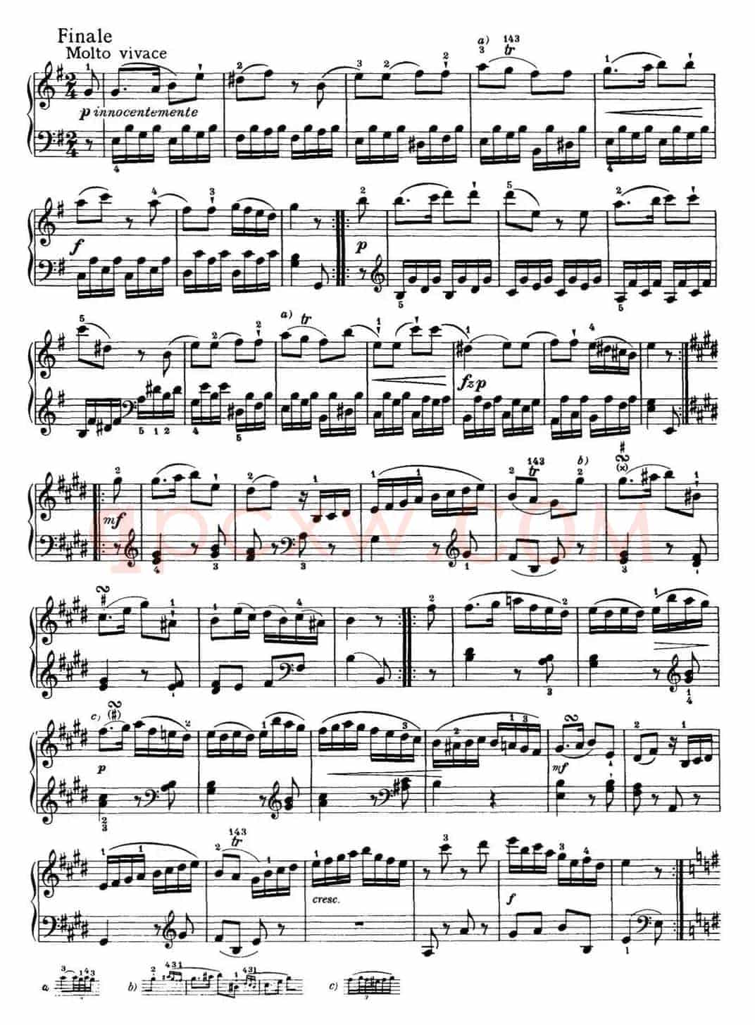 海顿 钢琴奏鸣曲 Hob XVI 34 in E minor