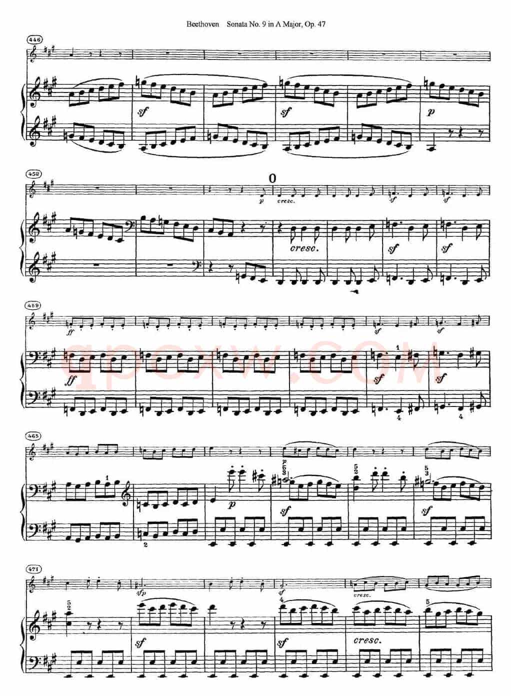 Violin Sonata No.9 in A Major Op.47（小提琴+钢琴伴奏）
