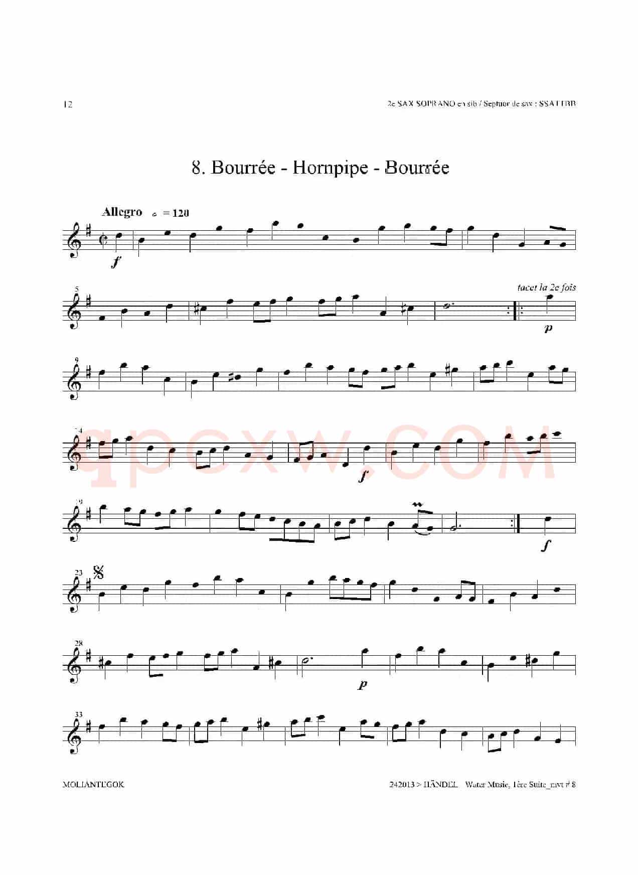 Water Music（HWV.348 No.1）（第二高音萨克斯）