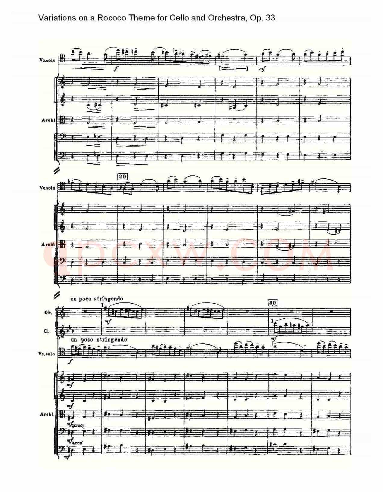 大提琴与管弦乐洛可可主题a小调变奏曲, Op.33(一)