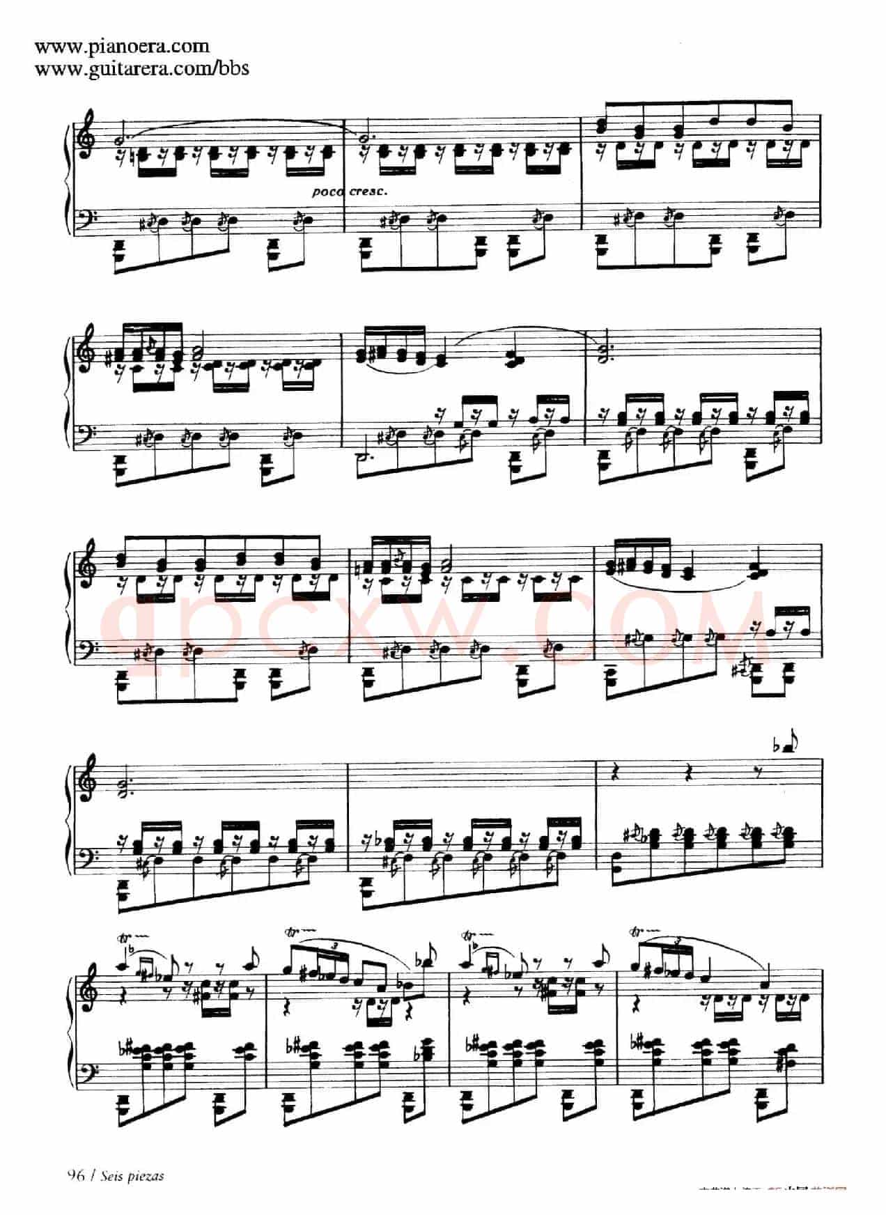Six Pieces on Spanish Folksongs H.125（6首西班牙民谣小品·6. 赞巴舞曲 Zambra）