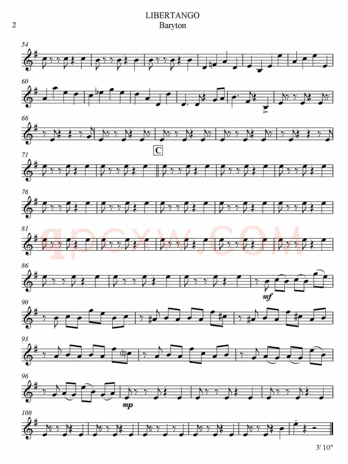 LIBERTANGO（四重奏·上低音萨克斯分谱）