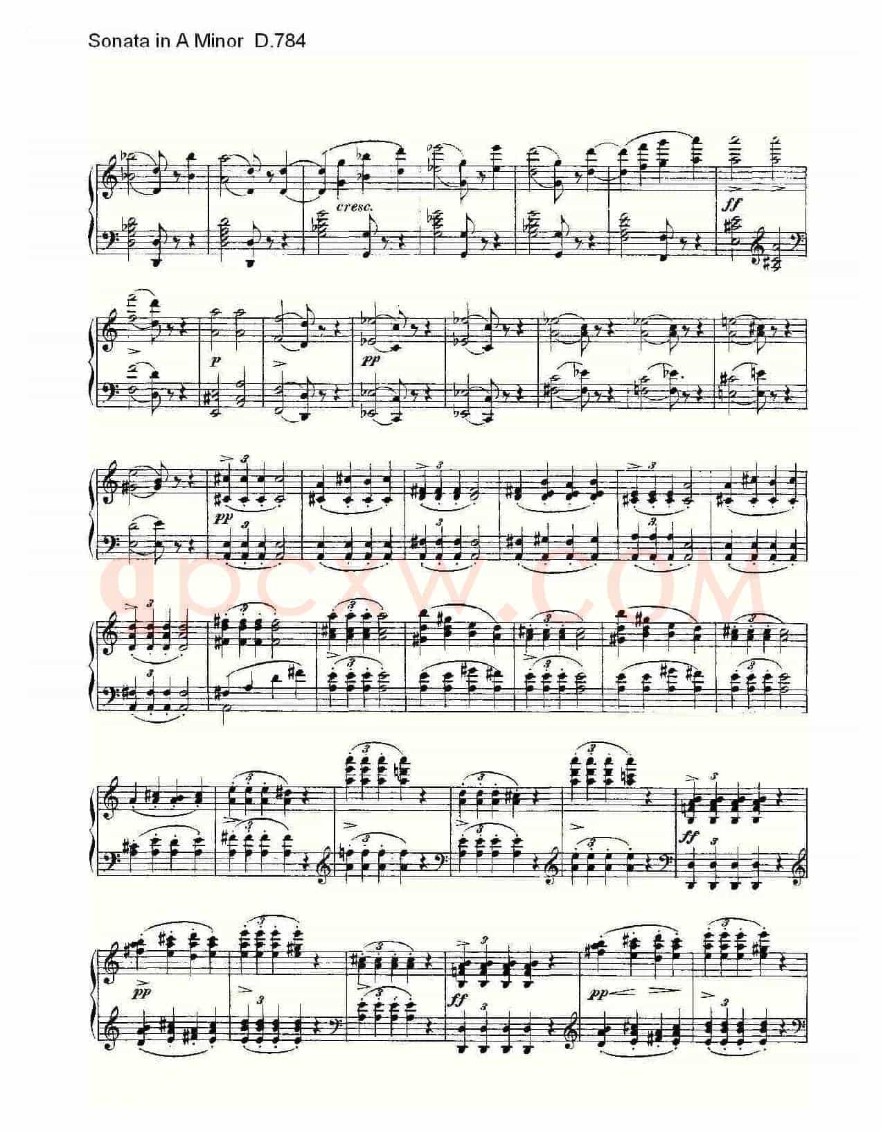 Sonata in A Minor D.784（A小调奏鸣曲D.784）