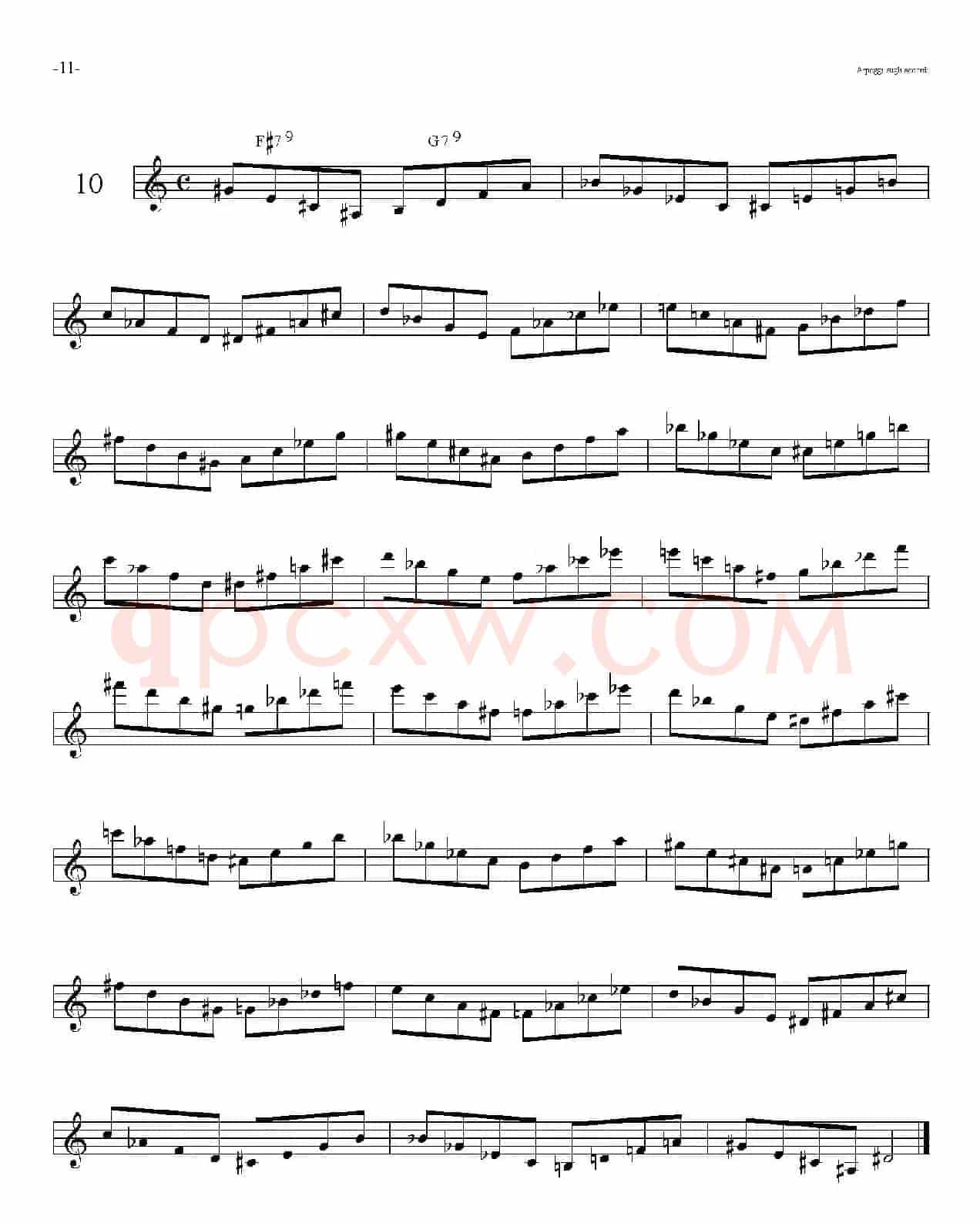 Sax Arpeggi sassofono F（音阶练习（上）6——10）
