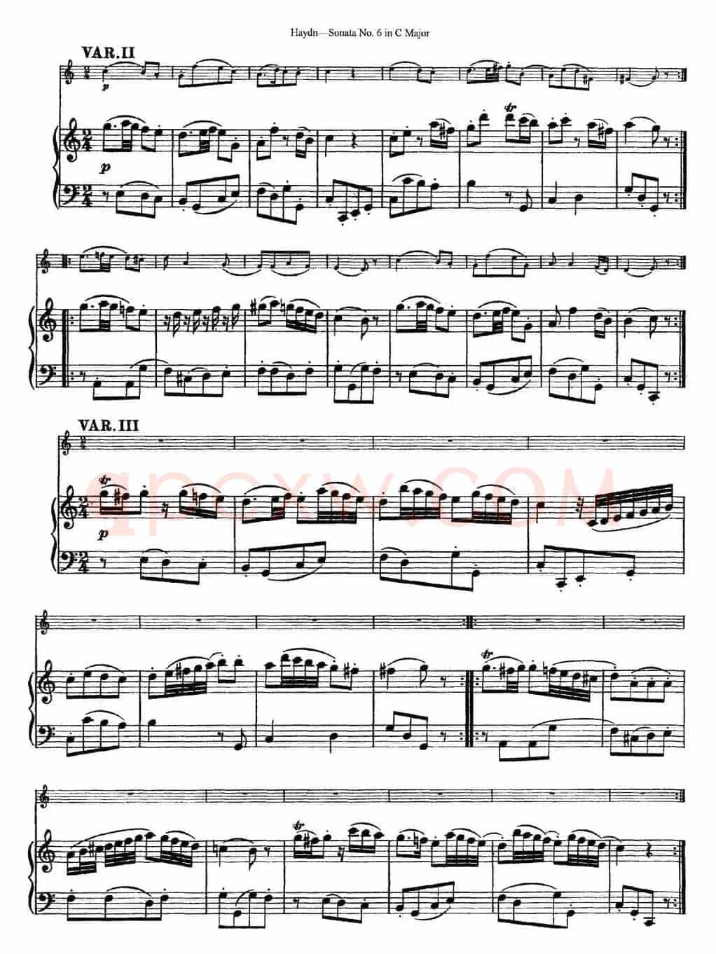 Violin Sonata No.6 in C Major（小提琴+钢琴伴奏）