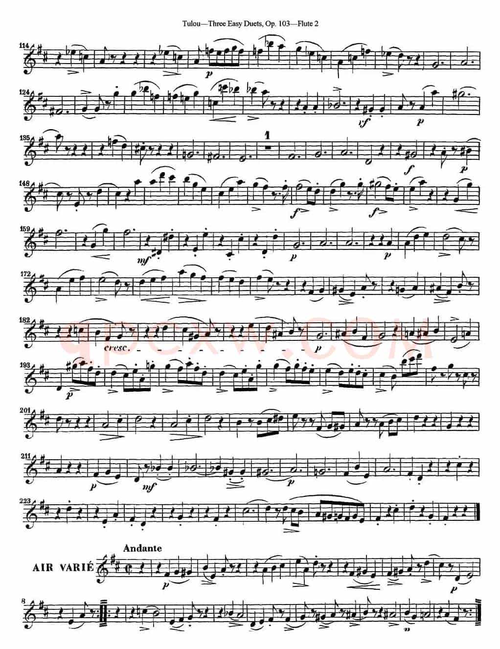 图露三首长笛简易重奏曲Op.103（Flute 2）（NO.1）