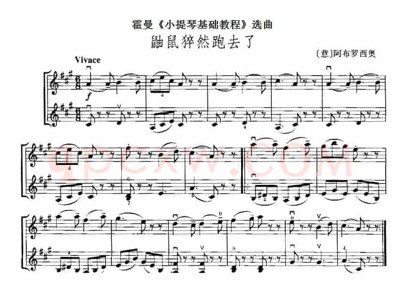 霍曼《小提琴基础教程》选曲：鼬鼠猝然跑去了（二重奏）