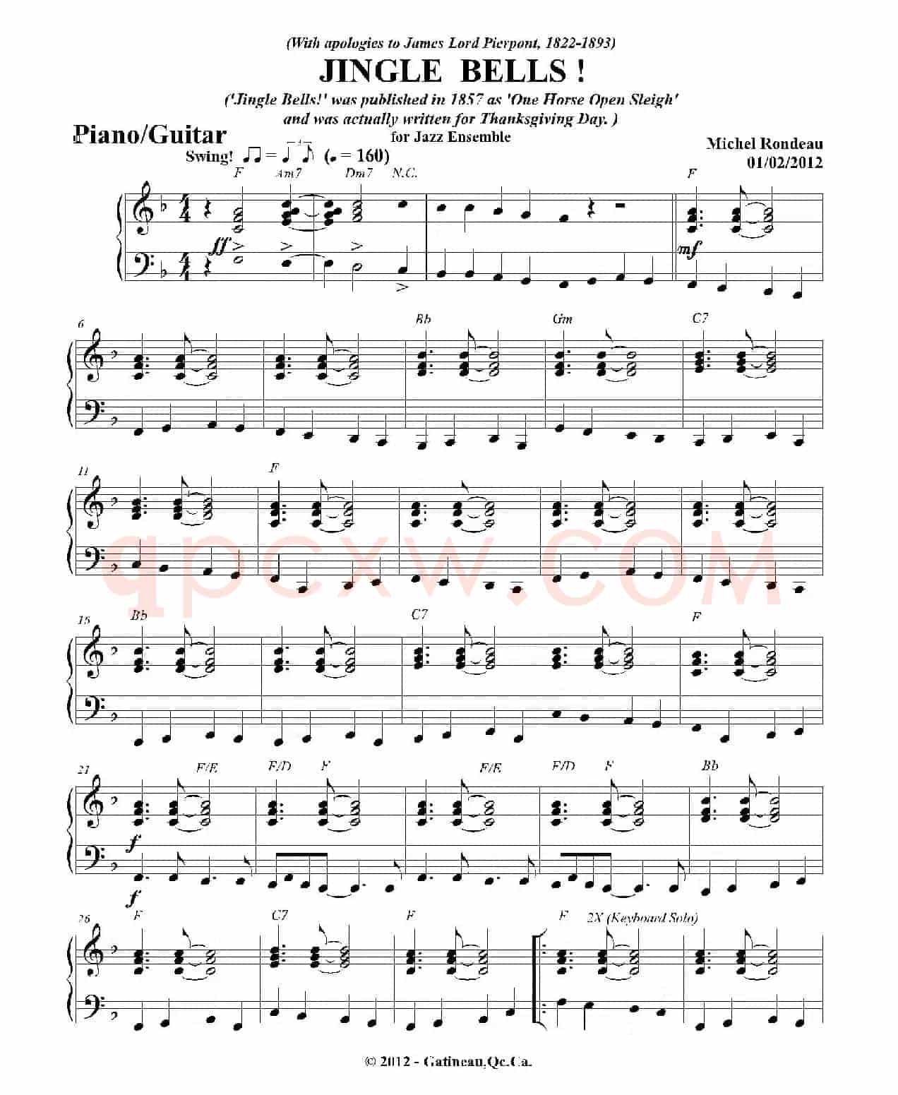 JINGLE BELLS！（钢琴、吉他分谱）