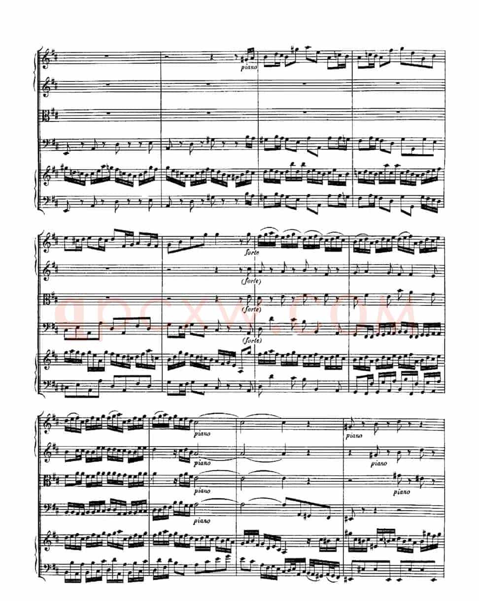 Harpsichd Concerto in D Maj BWV 1054(D大调第三号古钢琴协奏曲·总谱)