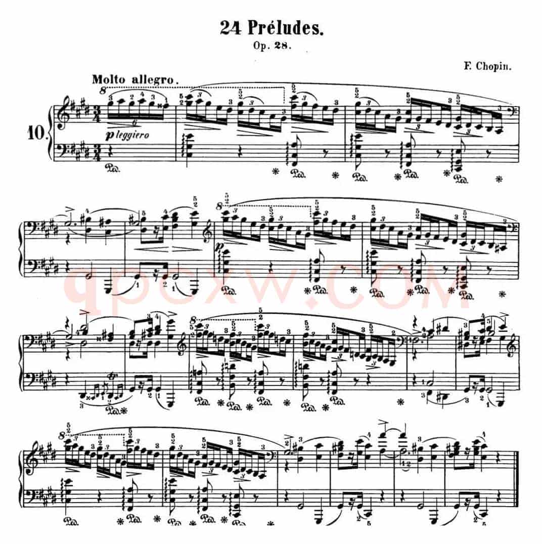 肖邦 24首钢琴前奏曲 Op.28 No.10 升C小调