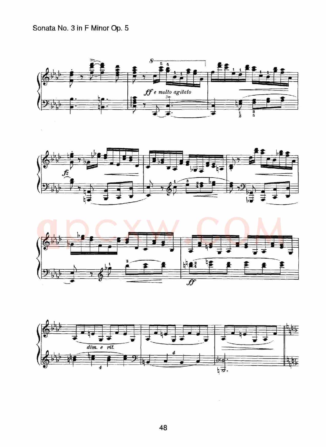 Piano Sonata No.3 in f Minor Op.5(f小调第三钢琴奏鸣曲)