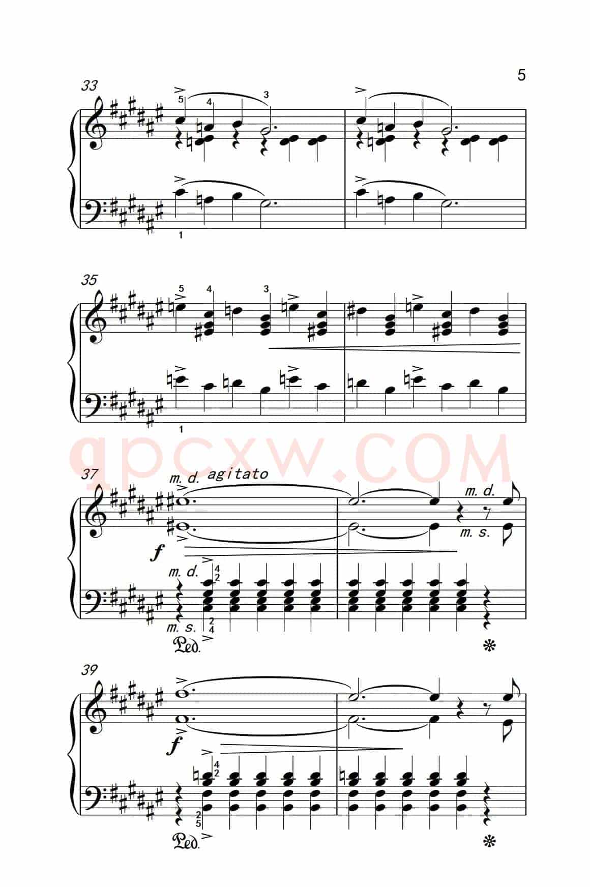 第八级2.春天 Op.43 No.6（中央音乐学院 钢琴（业余）考级教程 7-9级）
