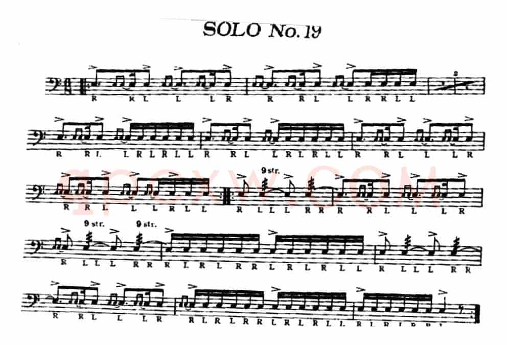 美国军鼓 SOLO No.16-20（爵士鼓谱）