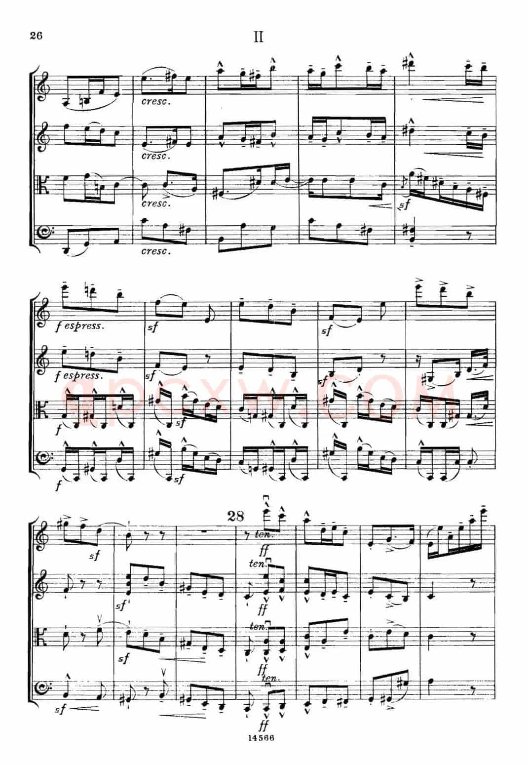 QUARTET Op.83(第二部分)(弦乐四重奏)