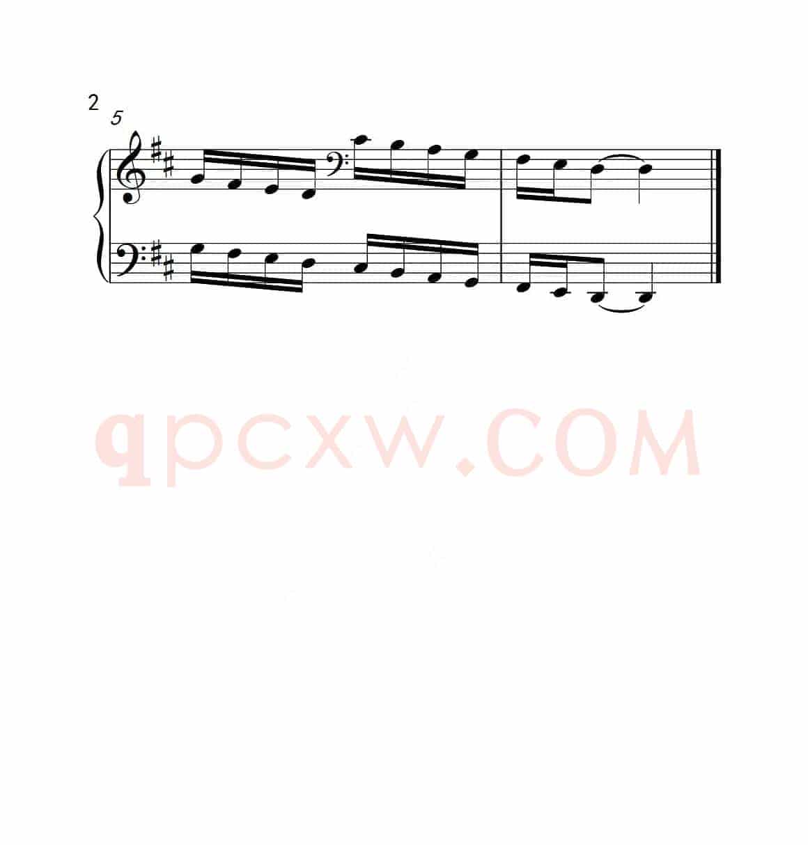 第三级 D大调音阶（中国音乐学院钢琴考级作品1~6级）