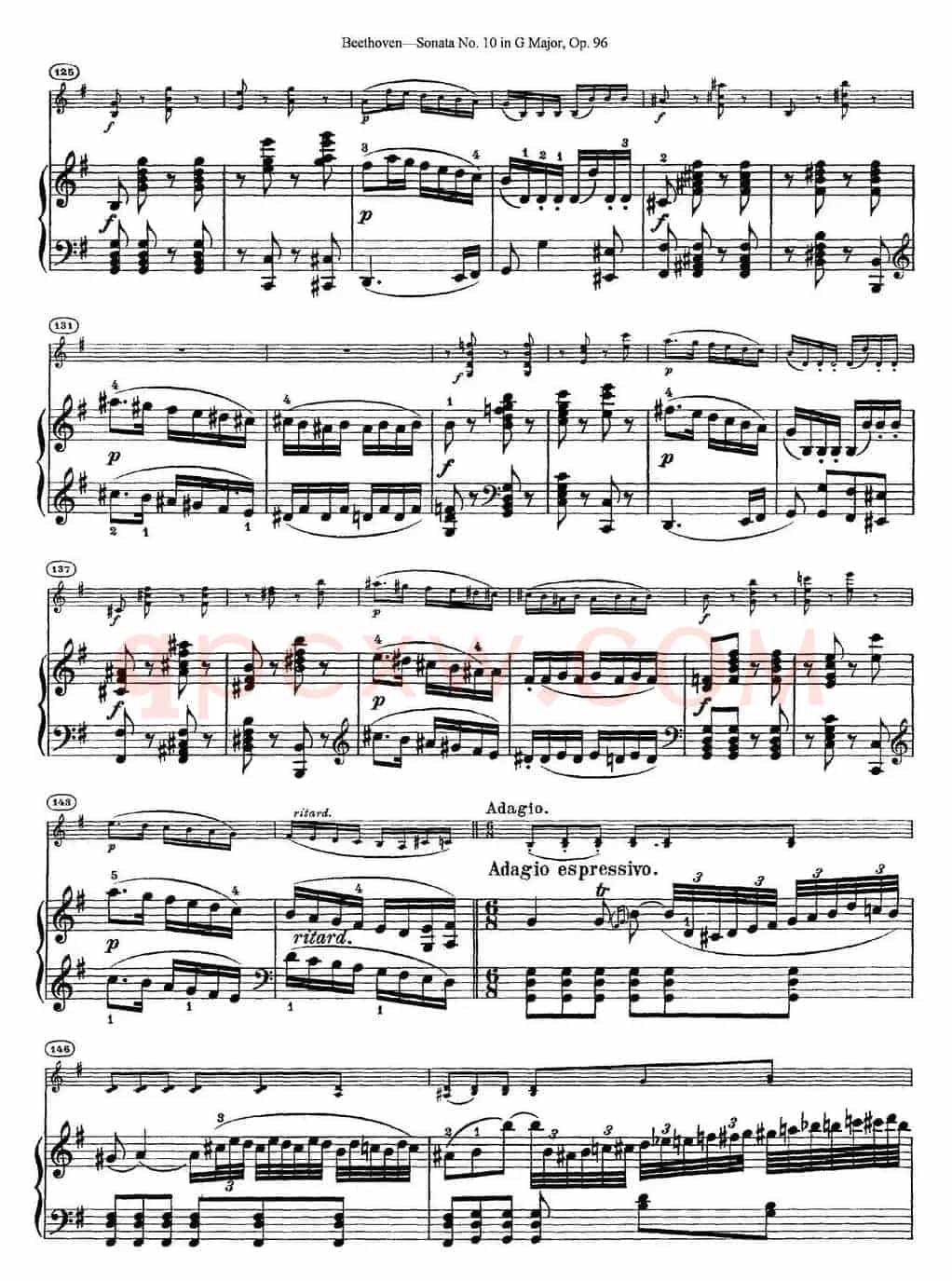 Violin Sonata No.10 in G Major Op.96（小提琴+钢琴伴奏）