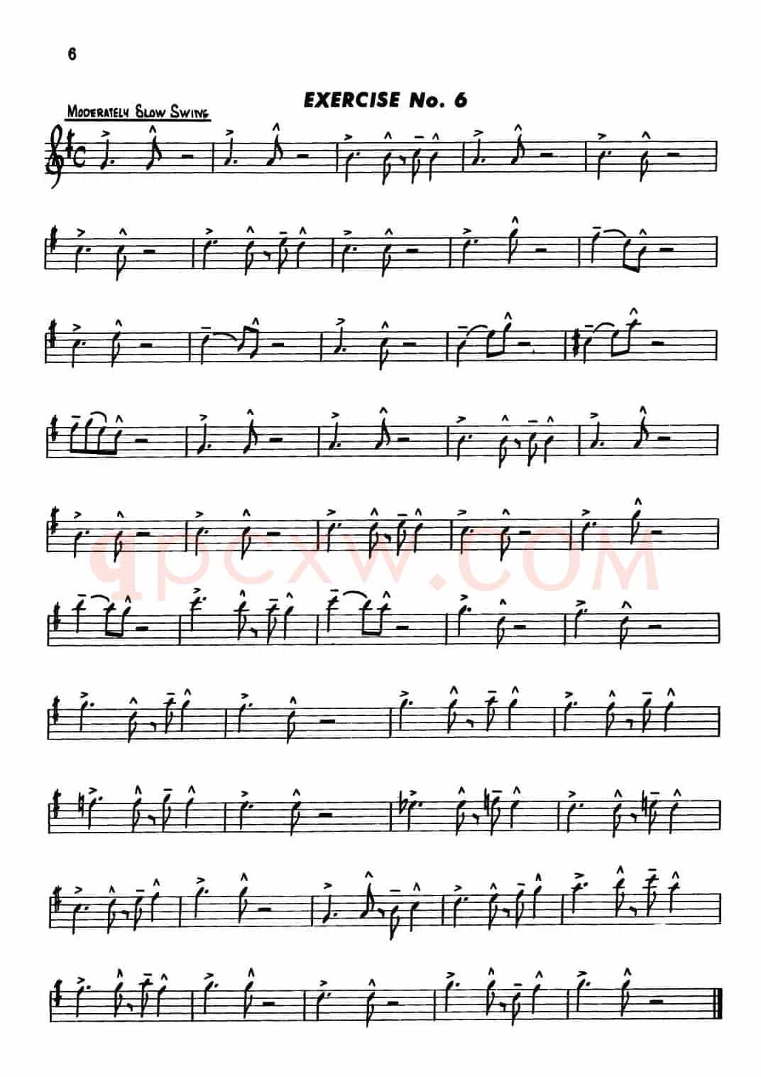 Basic Jazz Conception for saxophone（EXERCISE No.6）