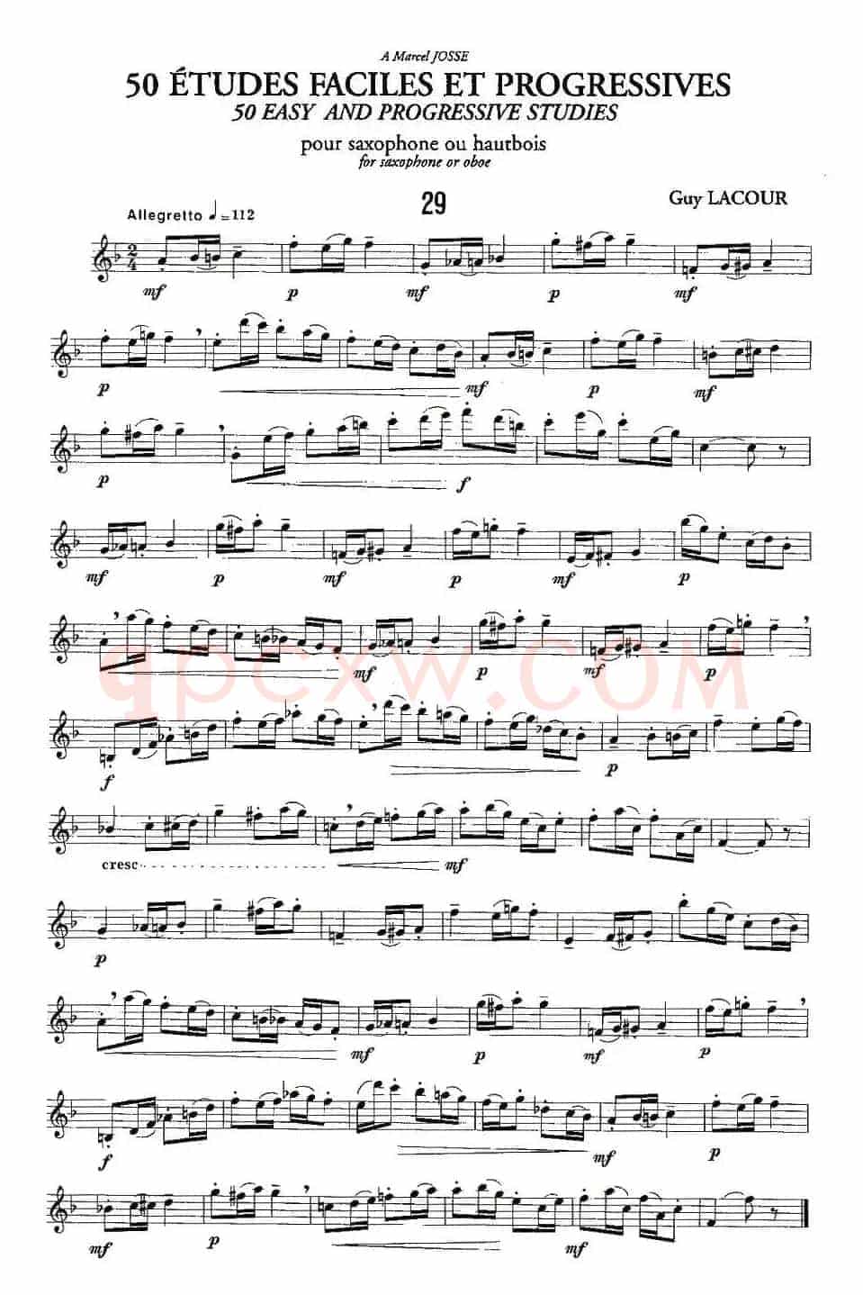 Guy Lacour 50 首萨克斯练习曲之29