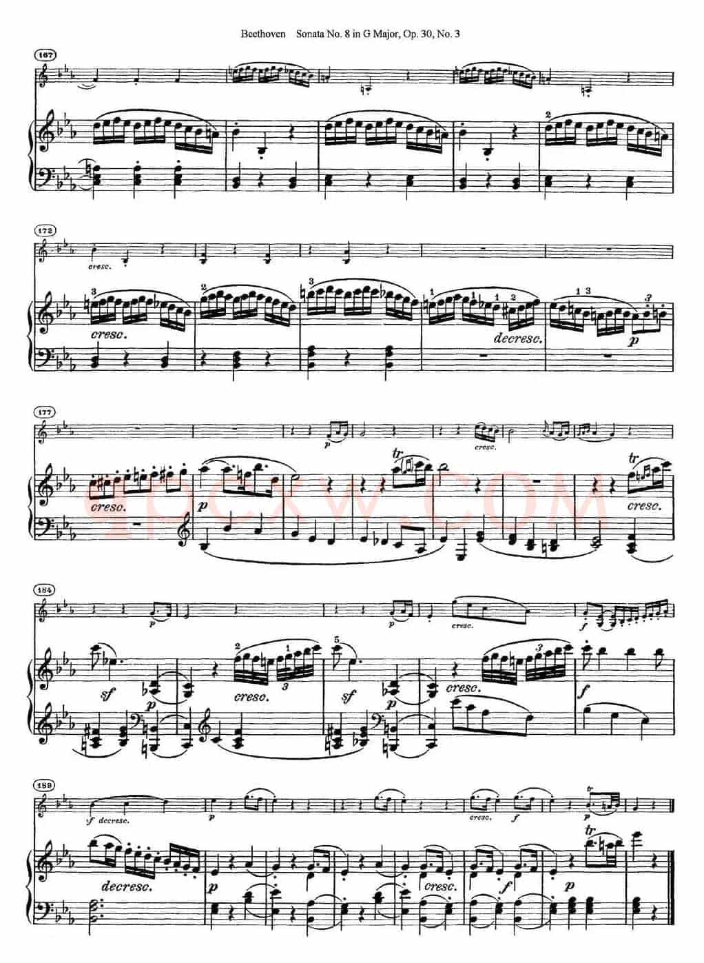 Violin Sonata No.8 in G Major Op.30 No.3（小提琴+钢琴伴奏）