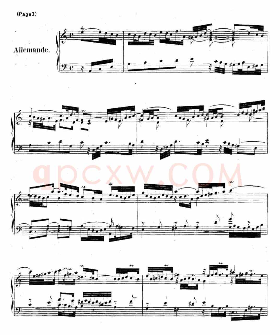 帕蒂塔6首德国组曲（No.3 a小调 巴赫 Partita a Minor BWV 827）