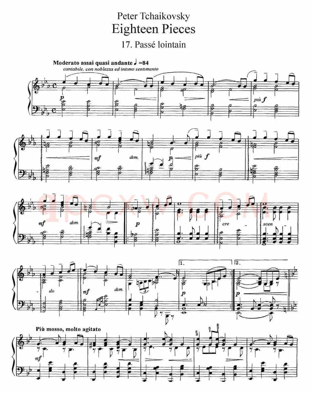 柴可夫斯基18首钢琴小品Op.72(17.Passe lointain)