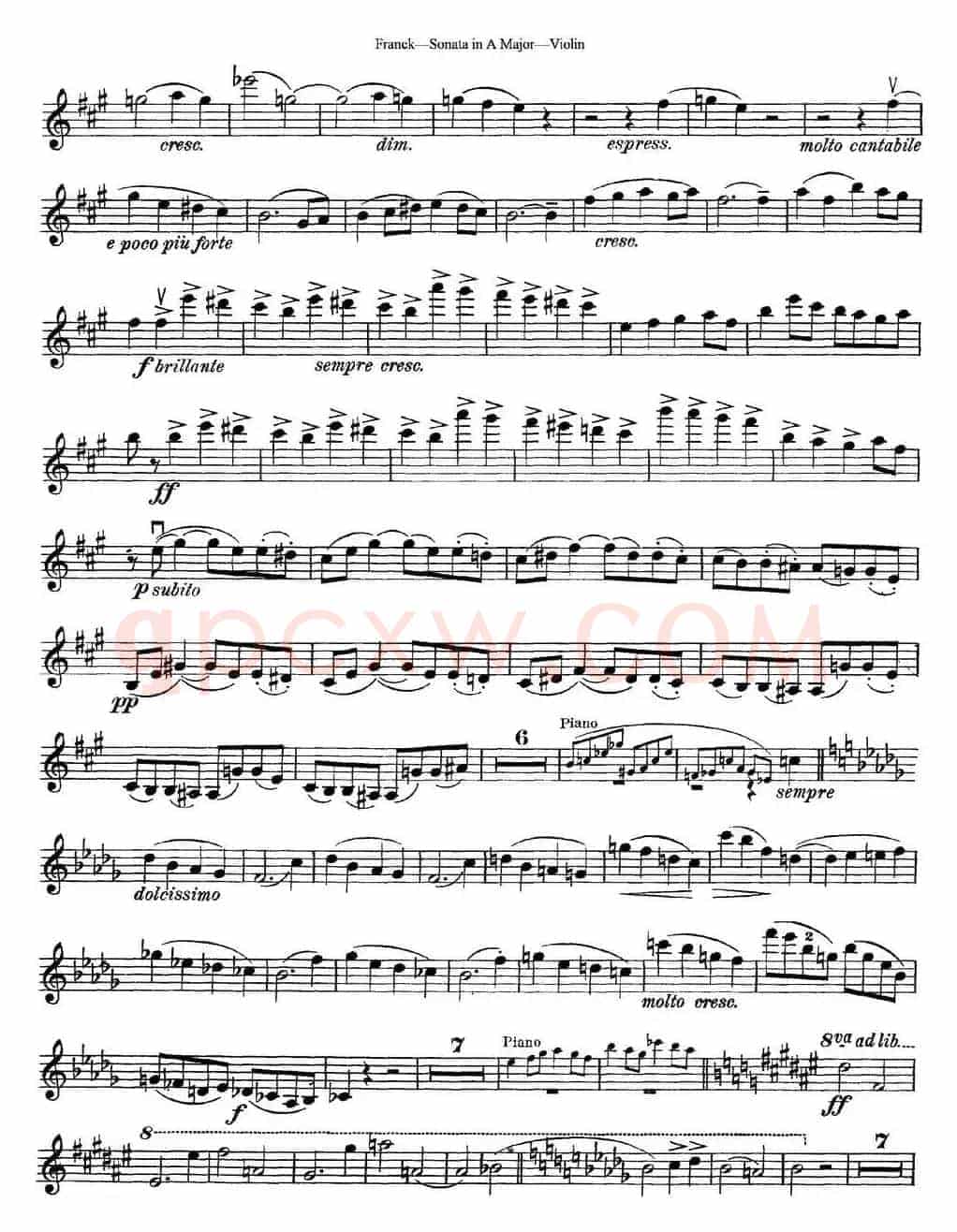 Franck Sonata in A Major