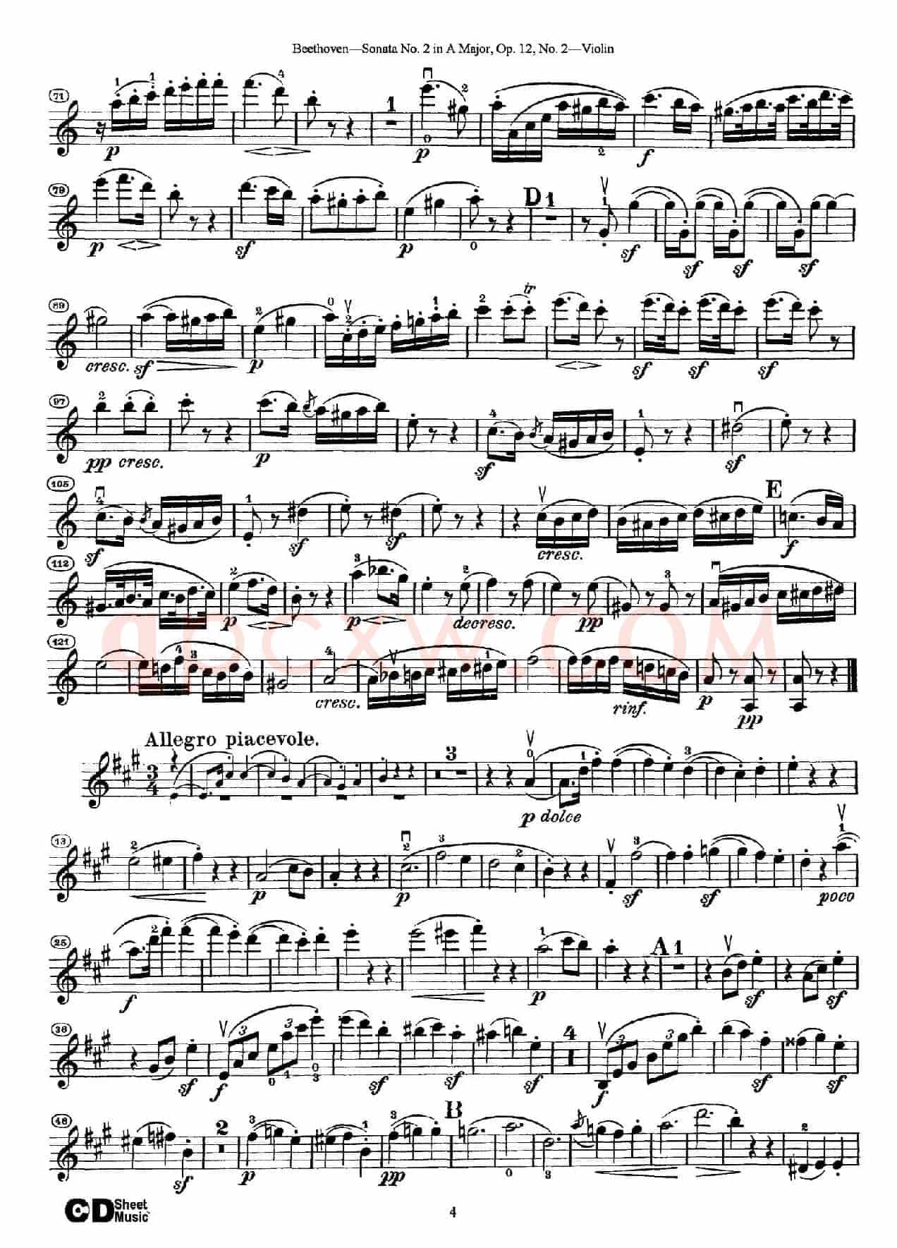 A大调第二小提琴奏鸣曲（Sonata No.2 in A Major Op.12,No.2）