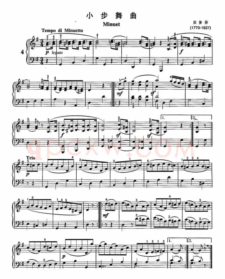 不可不弹的世界钢琴名曲：小步舞曲