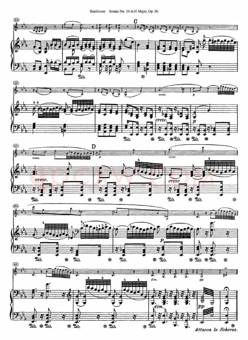 Violin Sonata No.10 in G Major Op.96（小提琴+钢琴伴奏）