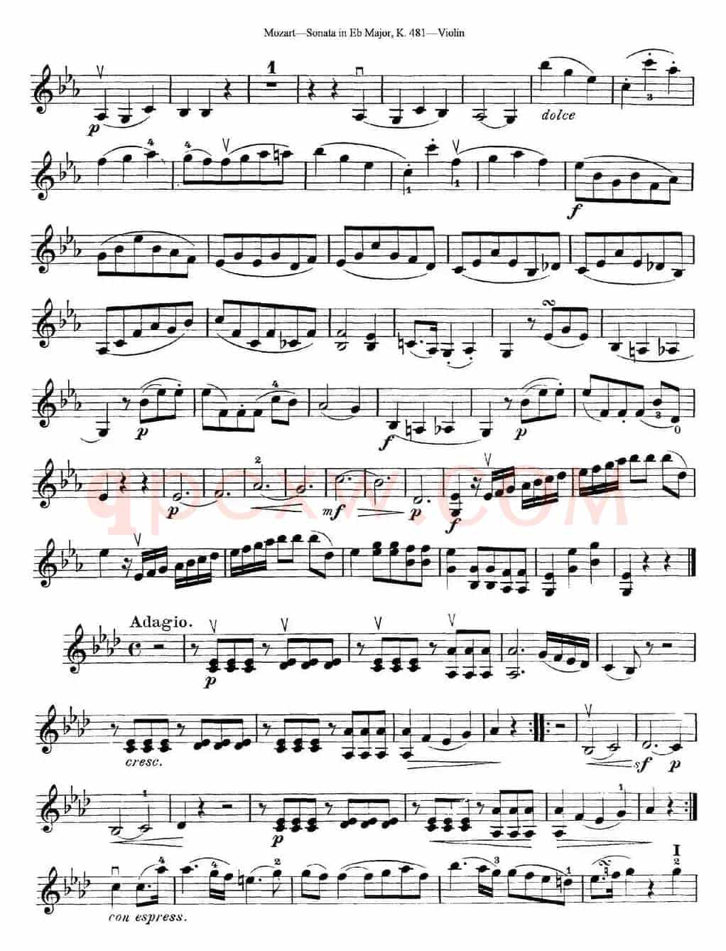 Violin Sonata in Eb Major K.481