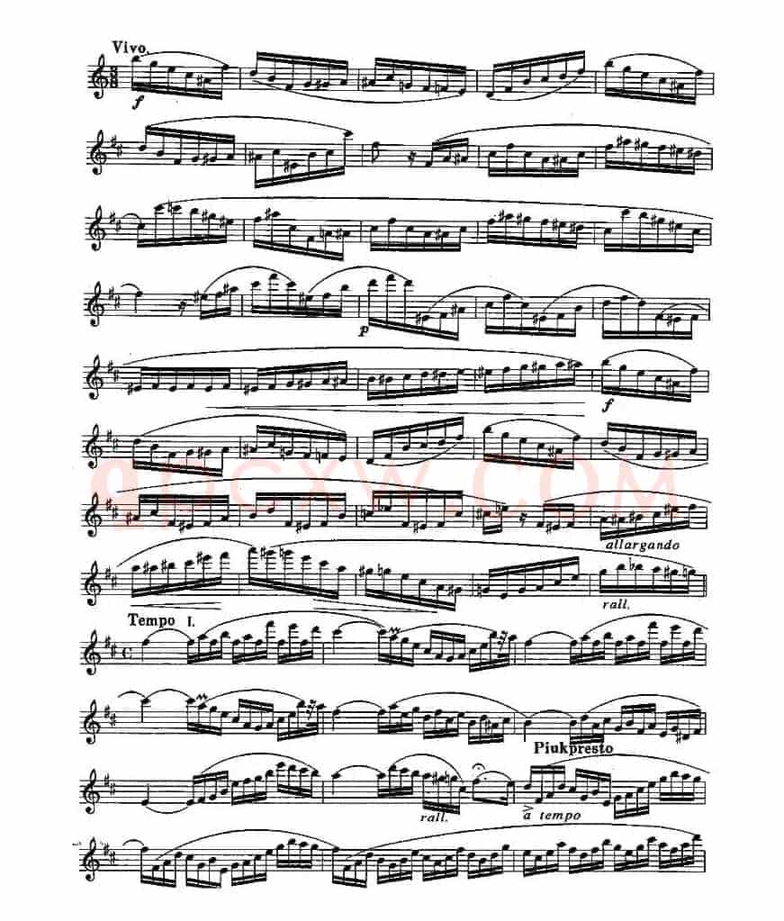 长笛七级考级曲谱（第一、二、三部分）