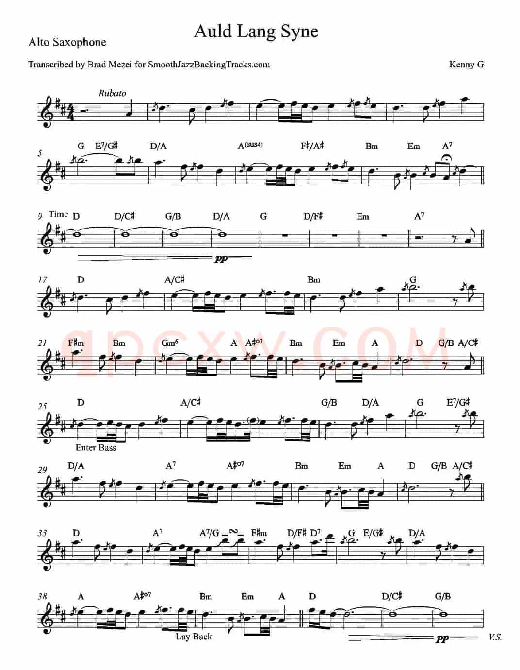 Auld Lang Syne（中音萨克斯）