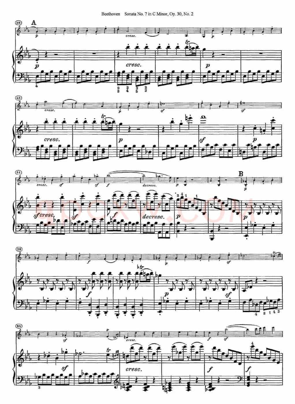 Violin Sonata No.7 in C Minor Op.30 No.2（小提琴+钢琴伴奏）