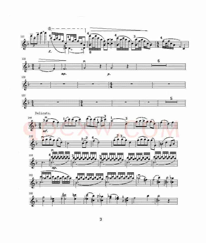 b小调第一小提琴协奏曲第二乐章（独奏小提琴分谱）