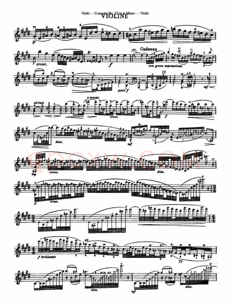 维奥蒂VIOTTI《Concerto No.22 in A Minor》（II.)小提琴）