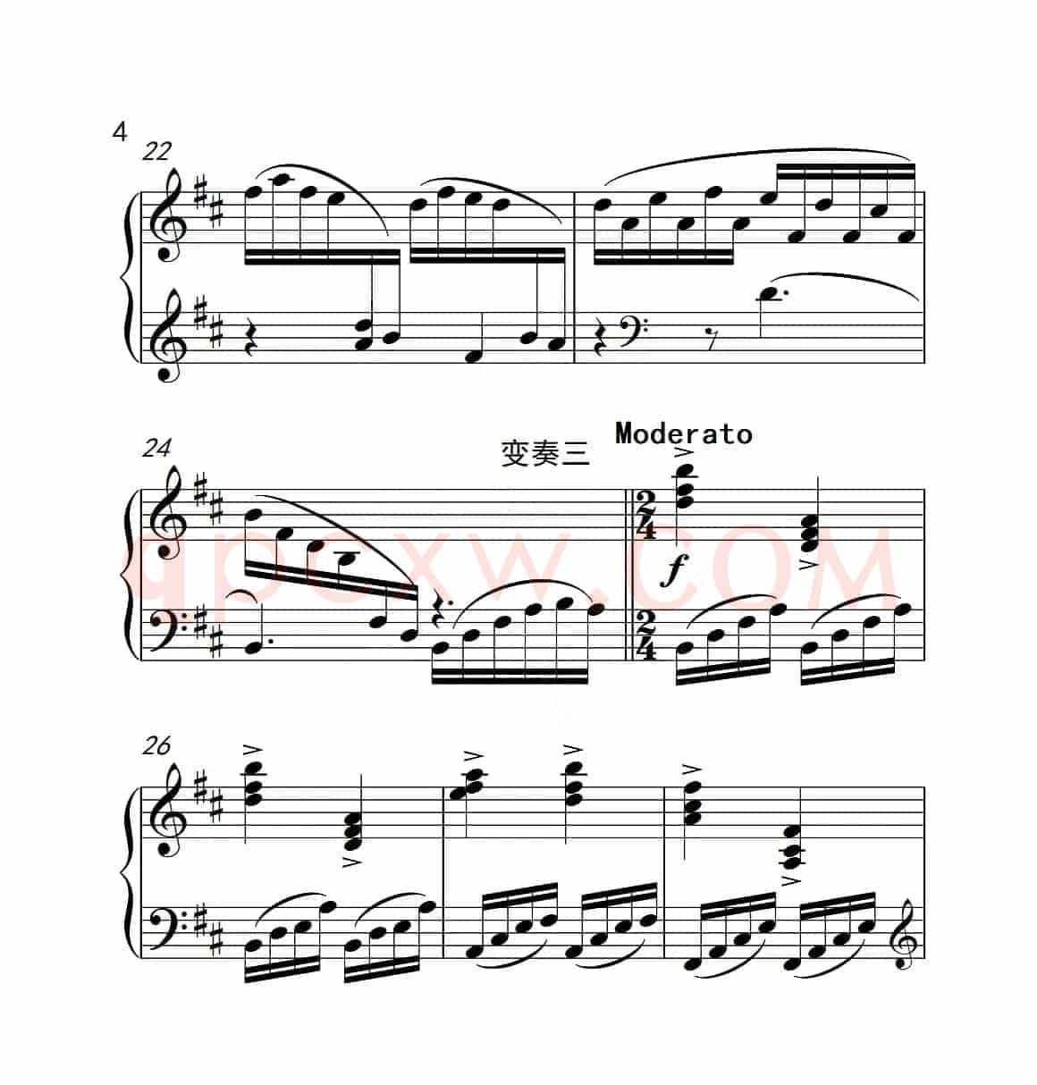 第六级 内蒙古民歌主题变奏曲（中国音乐学院钢琴考级作品1~6级）