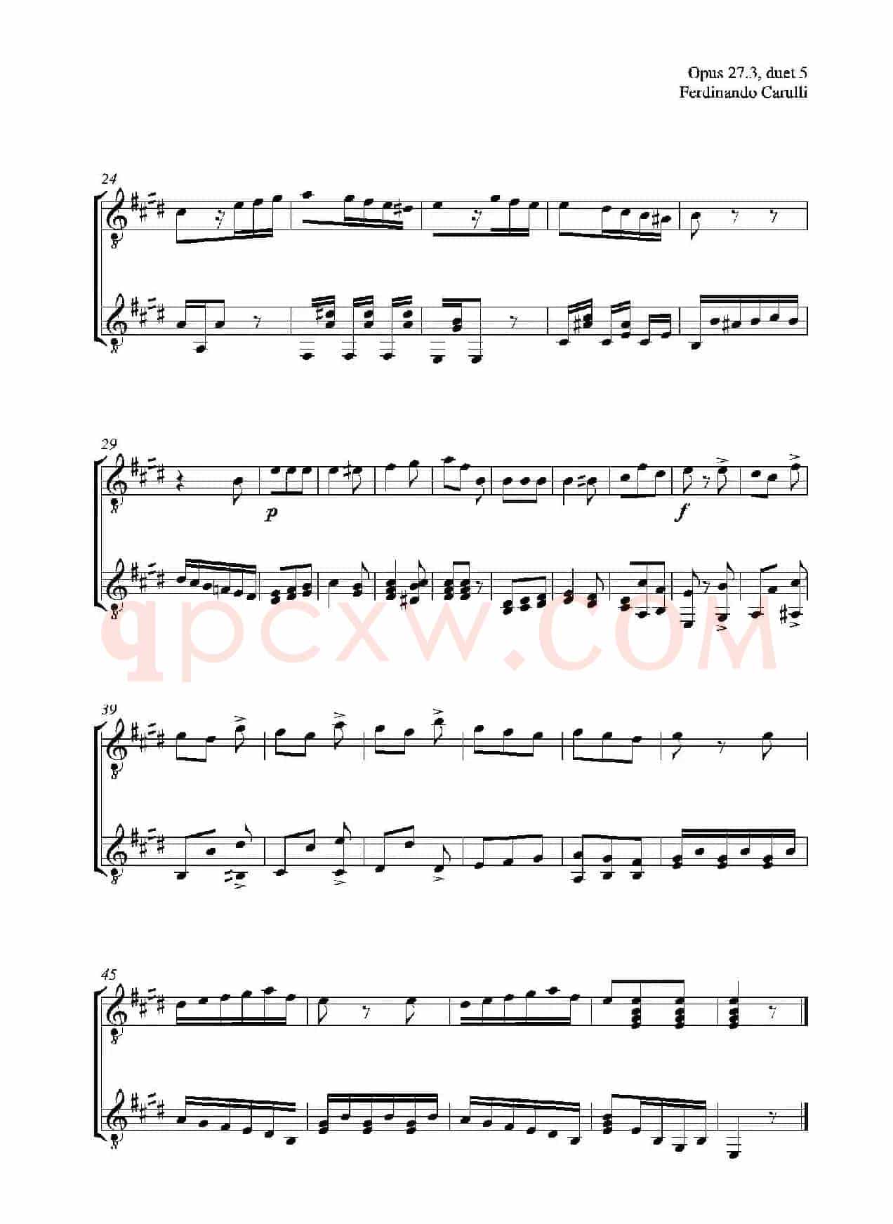 Metodo Completo Op.27-3（古典吉他二重奏练习·5）