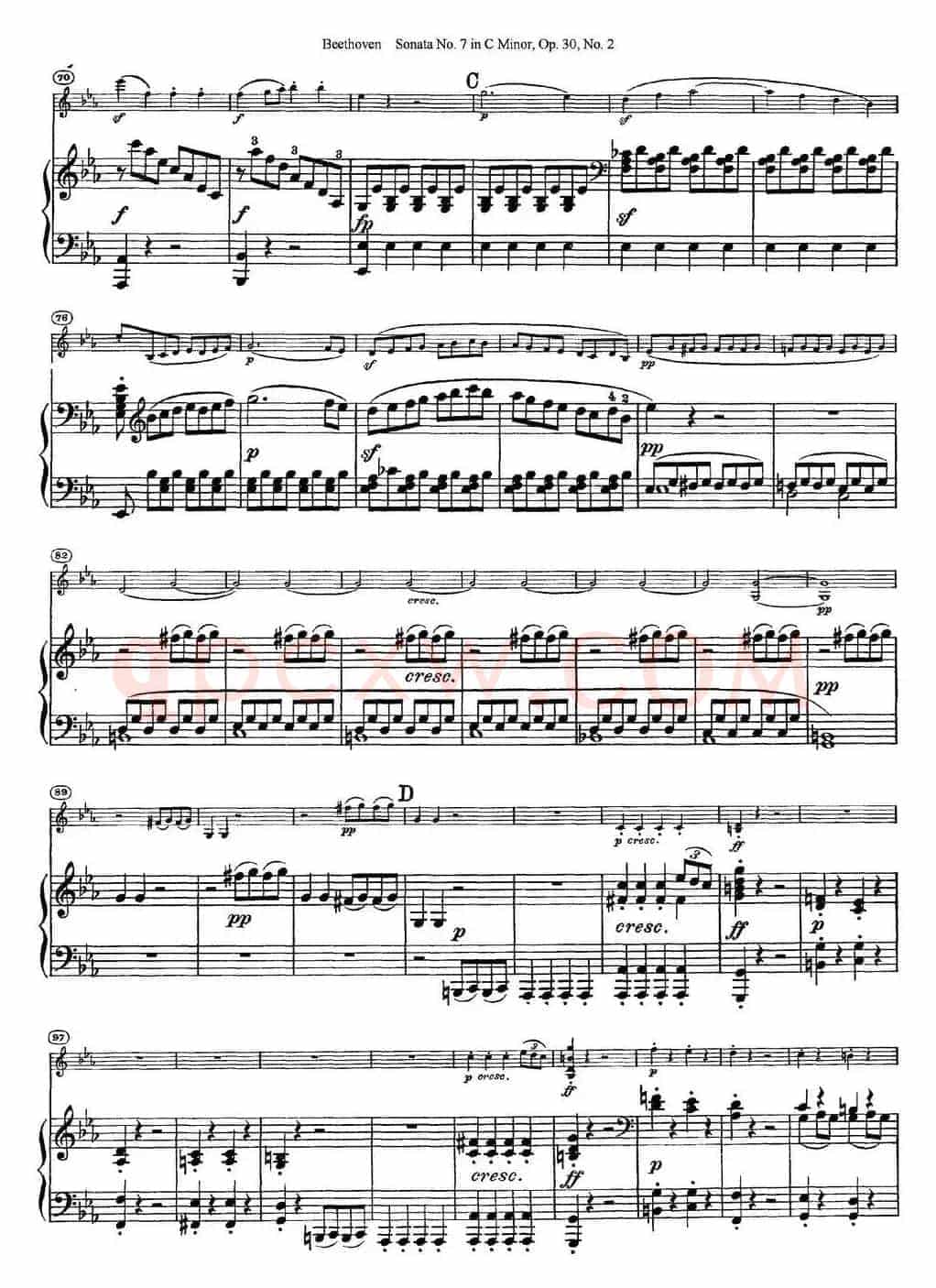 Violin Sonata No.7 in C Minor Op.30 No.2（小提琴+钢琴伴奏）
