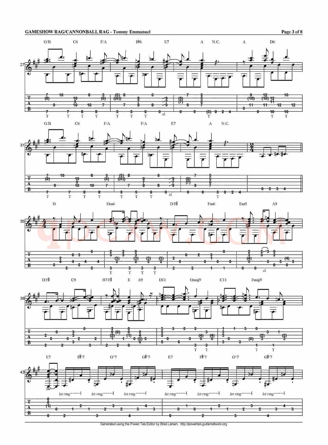 tommy emmanuel：gameshow rag/cannonball rag（指弹吉他）