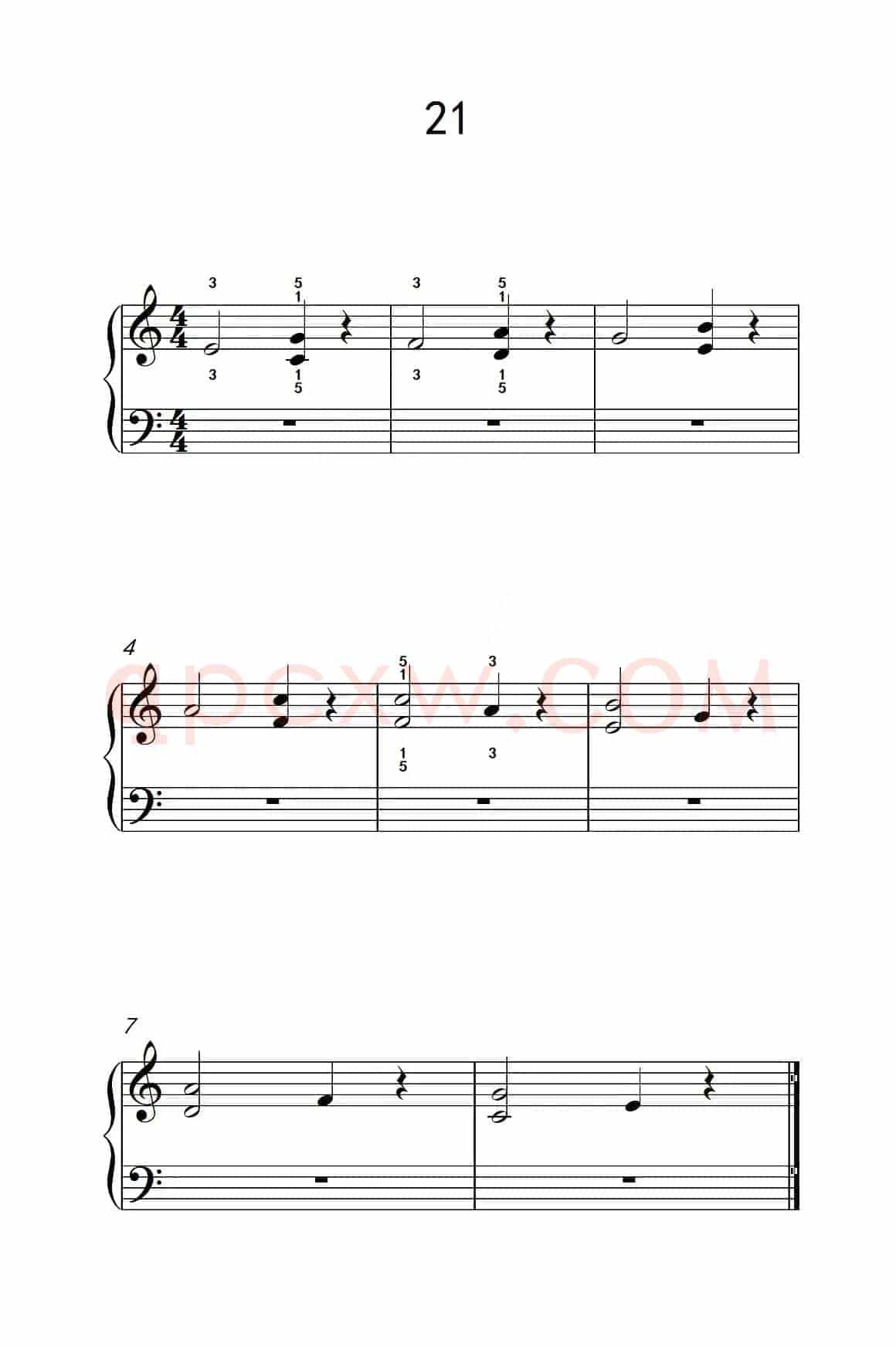 双音练习 21（儿童钢琴手指练习 2）