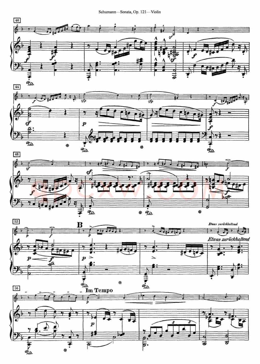 Violin Sonata Op.121（小提琴+钢琴伴奏）