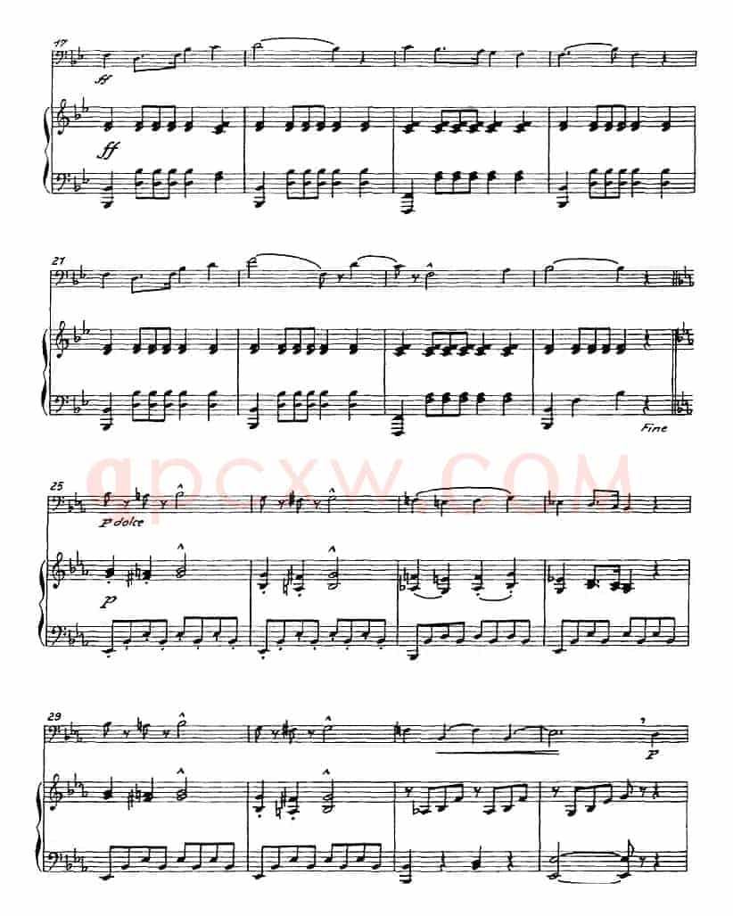 根据朱塞佩·孔科涅作品改编的四首旋律练习曲（长号+钢琴伴奏）