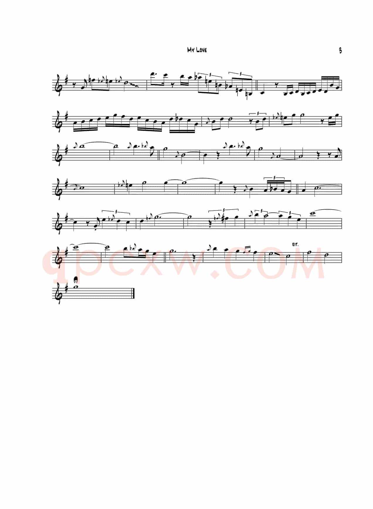 My Love（次中音萨克斯）