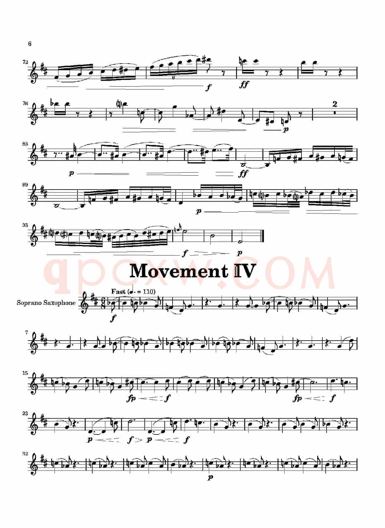 Movement（四重奏高音萨克斯分谱）